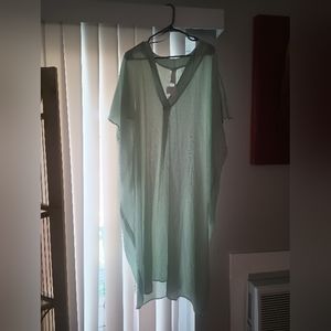 H&M mint green see through kaftan/cover up NWT